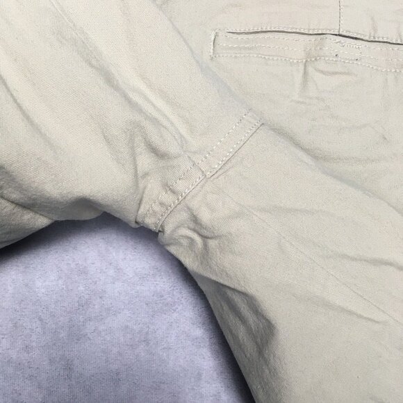 Columbia Mens Tech Shorts size 34 W x 10 L Canvas Cotton Stretch Cream Beige - Picture 12 of 13